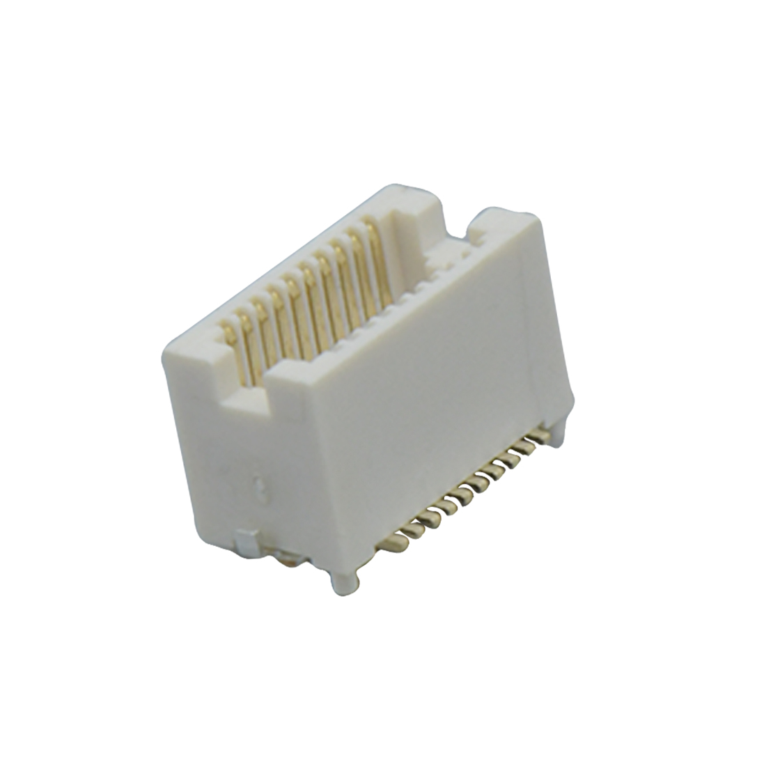 B0503板对板连接器Pitch 0.5mm H4.3mm 双排立贴带柱带接地片母座