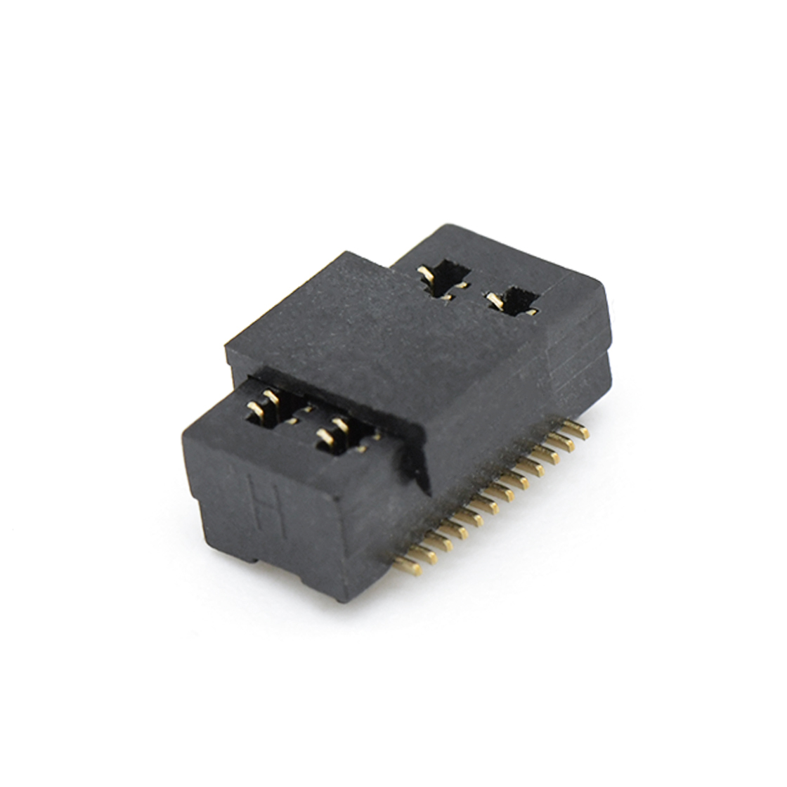B0502板对板连接器Pitch 0.5 H3.0mm双槽双排 SMT型母座 24Pin黑色 Gold flash