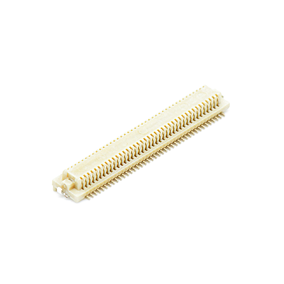 B0503板对板连接器Pitch 0.5mm H2.1mm 双排立贴带柱带接地片公座 80Pin本色 镀全金G/F