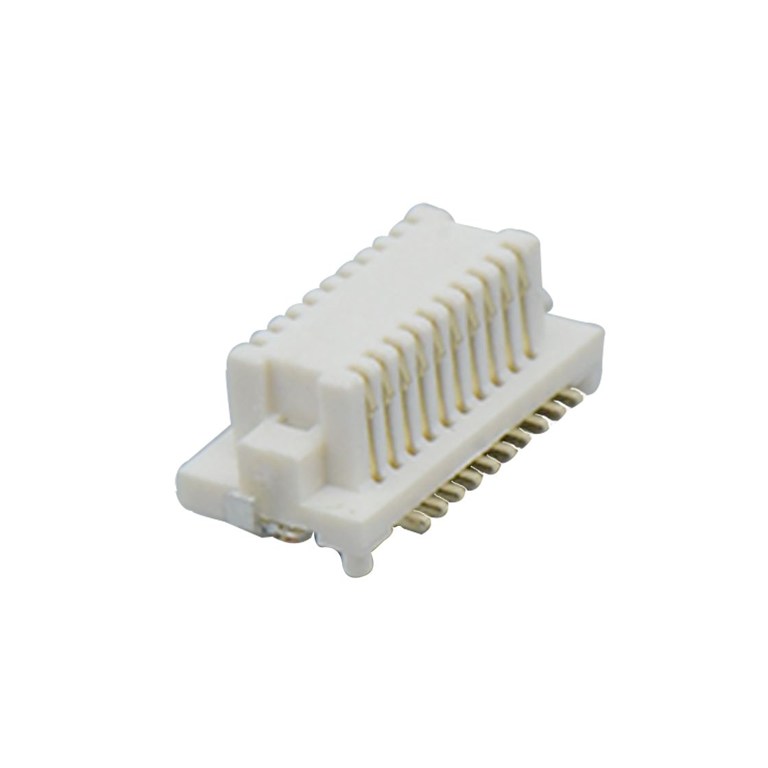B0503板对板连接器Pitch 0.5mm H2.7mm 双排立贴带柱带接地片公座
