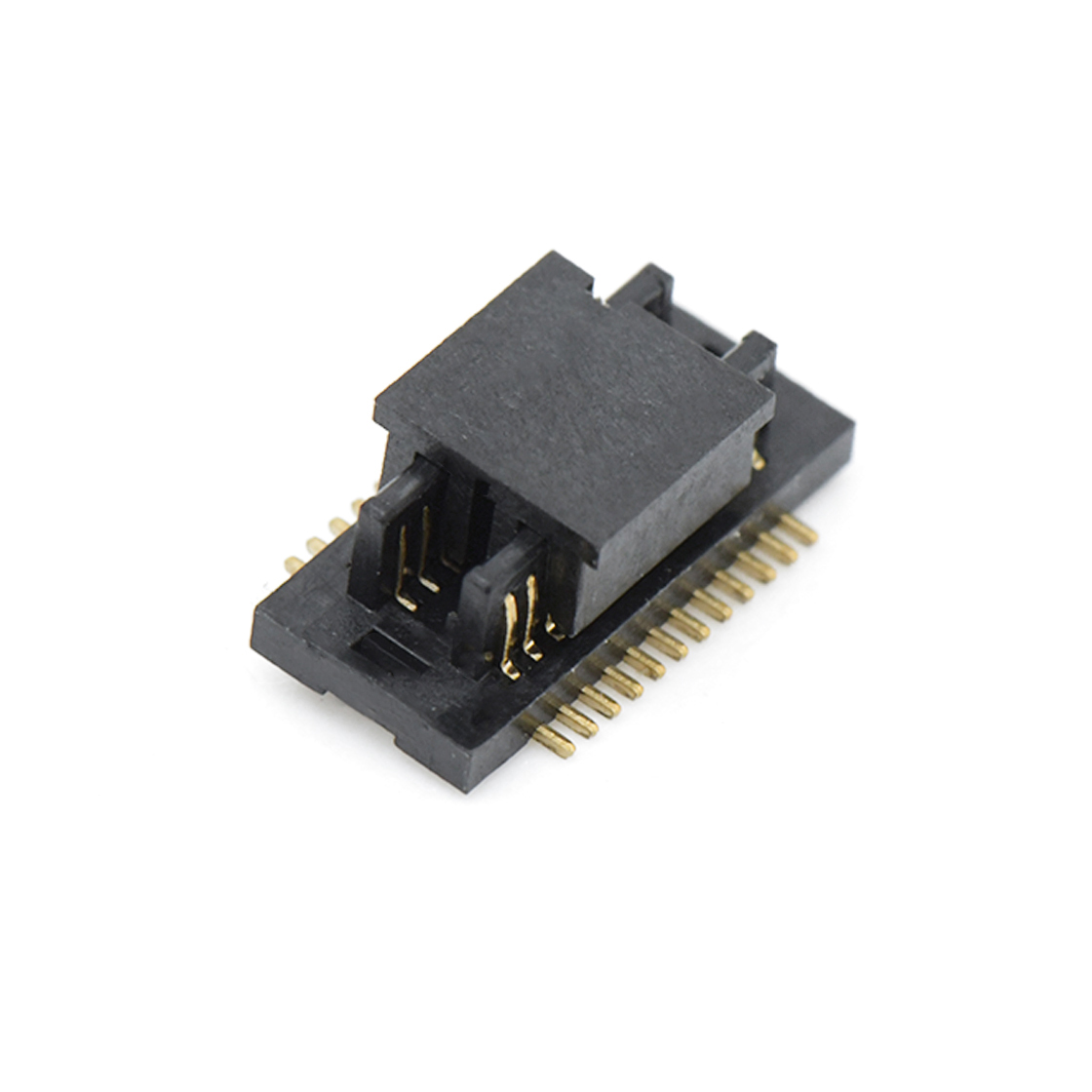 B0502板对板连接器Pitch 0.5 H1.0mm双槽双排 SMT型公座 24Pin黑色 Gold flash