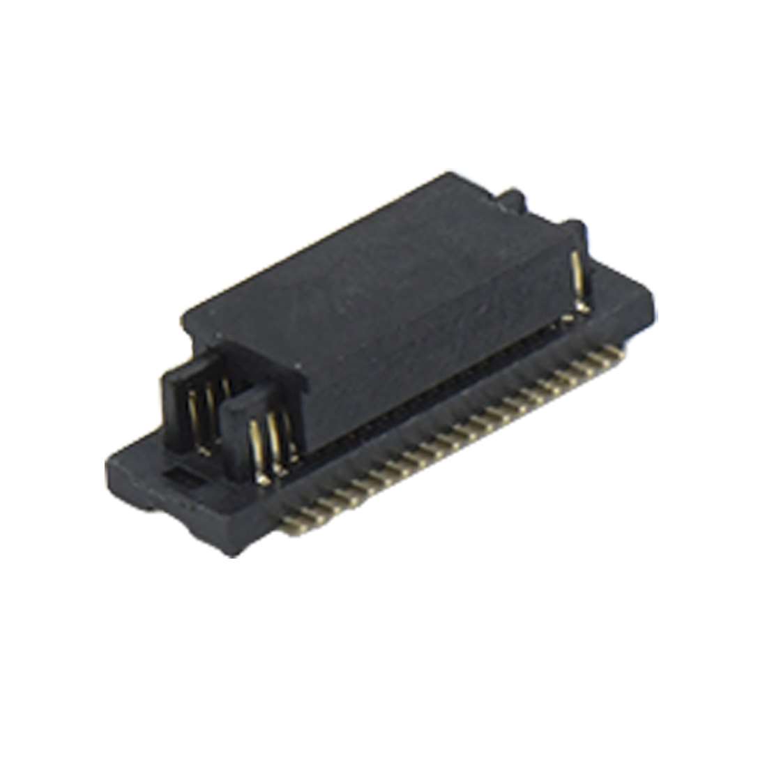 B0502板对板连接器Pitch 0.5 H1.0mm双槽双排 SMT型公座 40Pin黑色 Gold flash