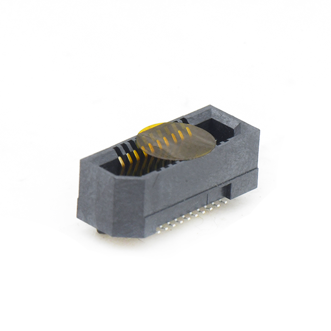 B0805板对板连接器Pitch 0.8mm 单槽H5.0母座（高速传输20G) 20Pin黑色 镀半金雾锡10u"