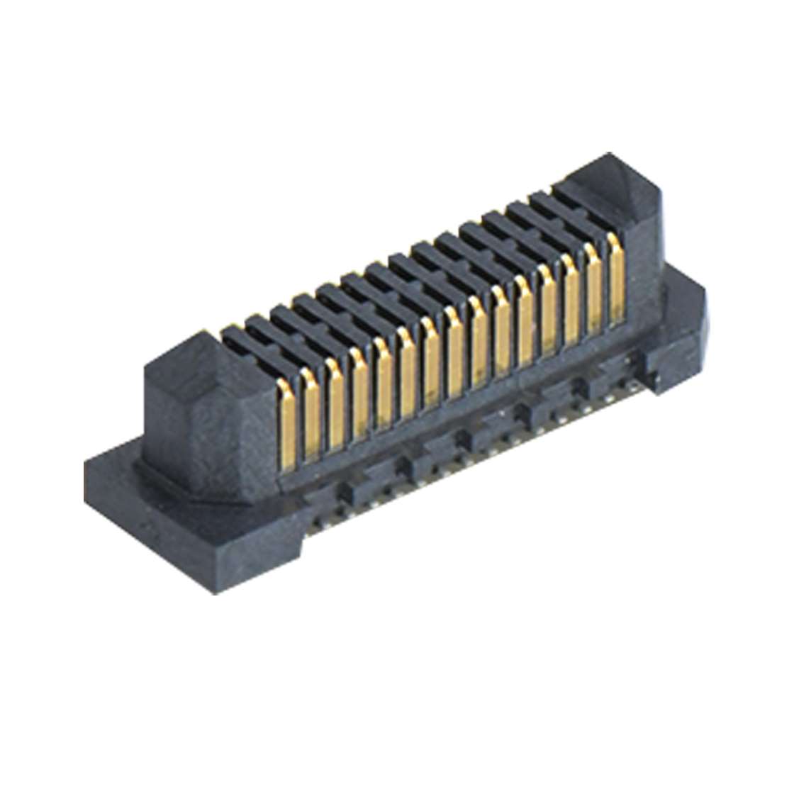B0805板对板连接器Pitch 0.8mm 单槽H2.0公座（高速传输20G) 30Pin黑色 镀半金雾锡10u"