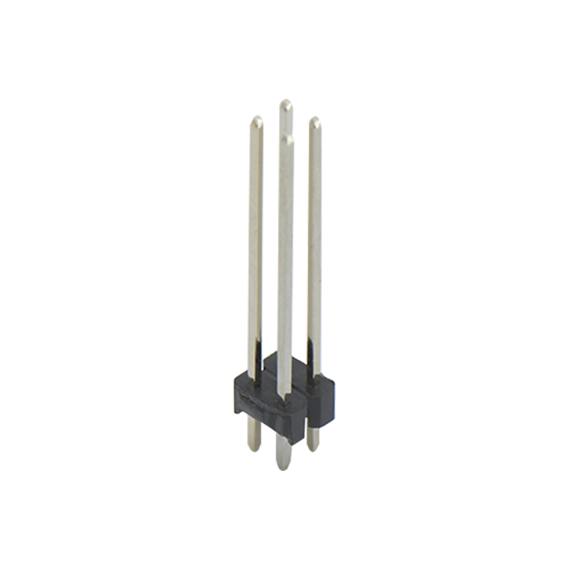 PH2005 排针连接器 Pitch 2.00mm 180° 双排 DIP 单塑排针 L=12.6 2X02Pin 黑色 镀全金G/F