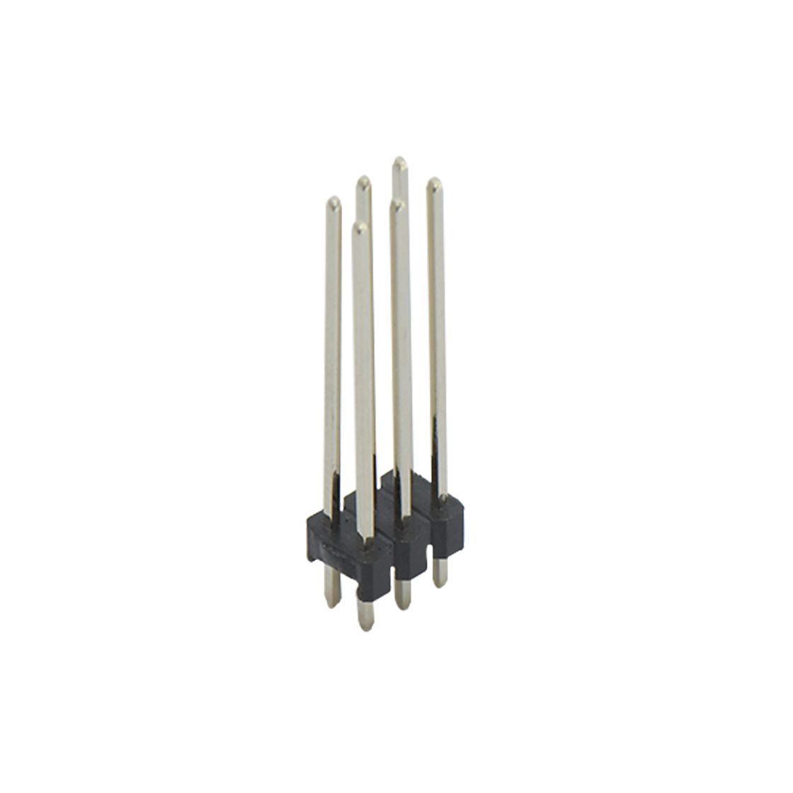 PH2005 排针连接器 Pitch 2.00mm 180° 双排 DIP 单塑排针 L=12.6 2X03Pin 黑色 镀全金G/F