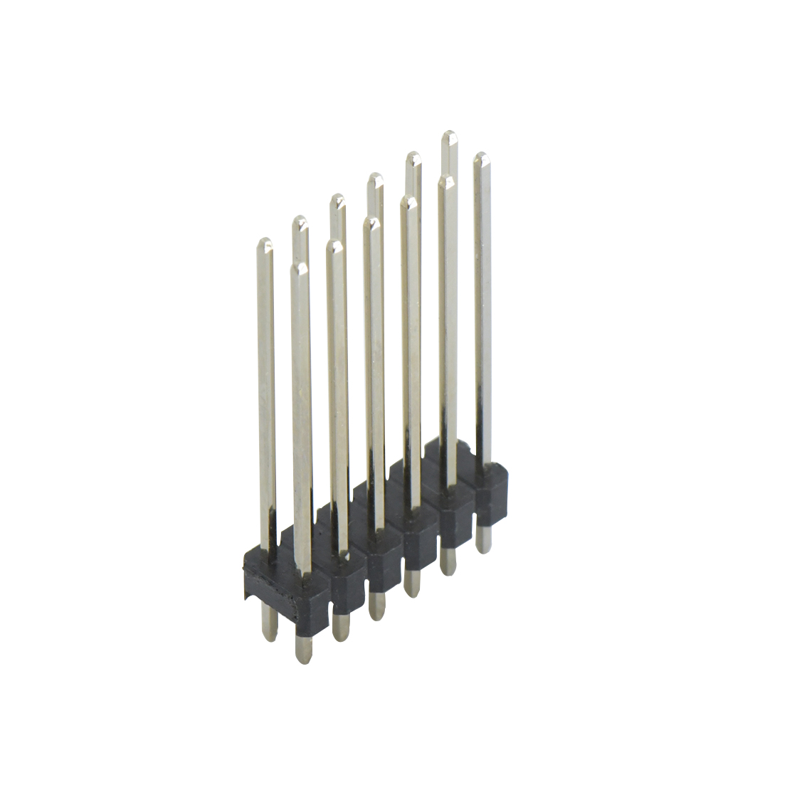PH2005 排针连接器 Pitch 2.00mm 180° 双排 DIP 单塑排针 L=12.6 2X06Pin 黑色 镀全金G/F