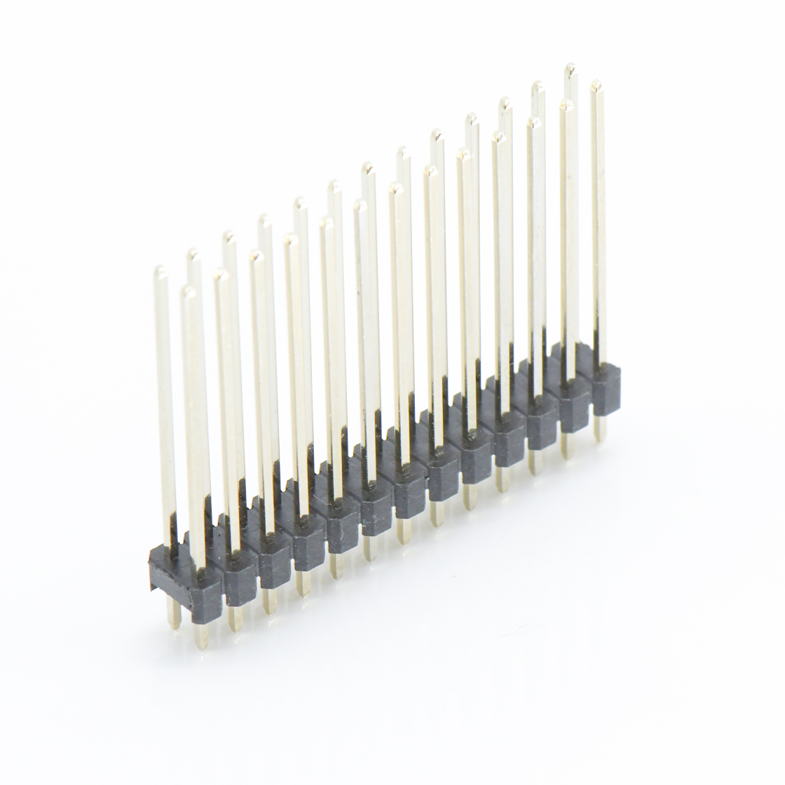 PH2005 排针连接器 Pitch 2.00mm 180° 双排 DIP 单塑排针 L=12.6 2X13Pin 黑色 镀全金G/F