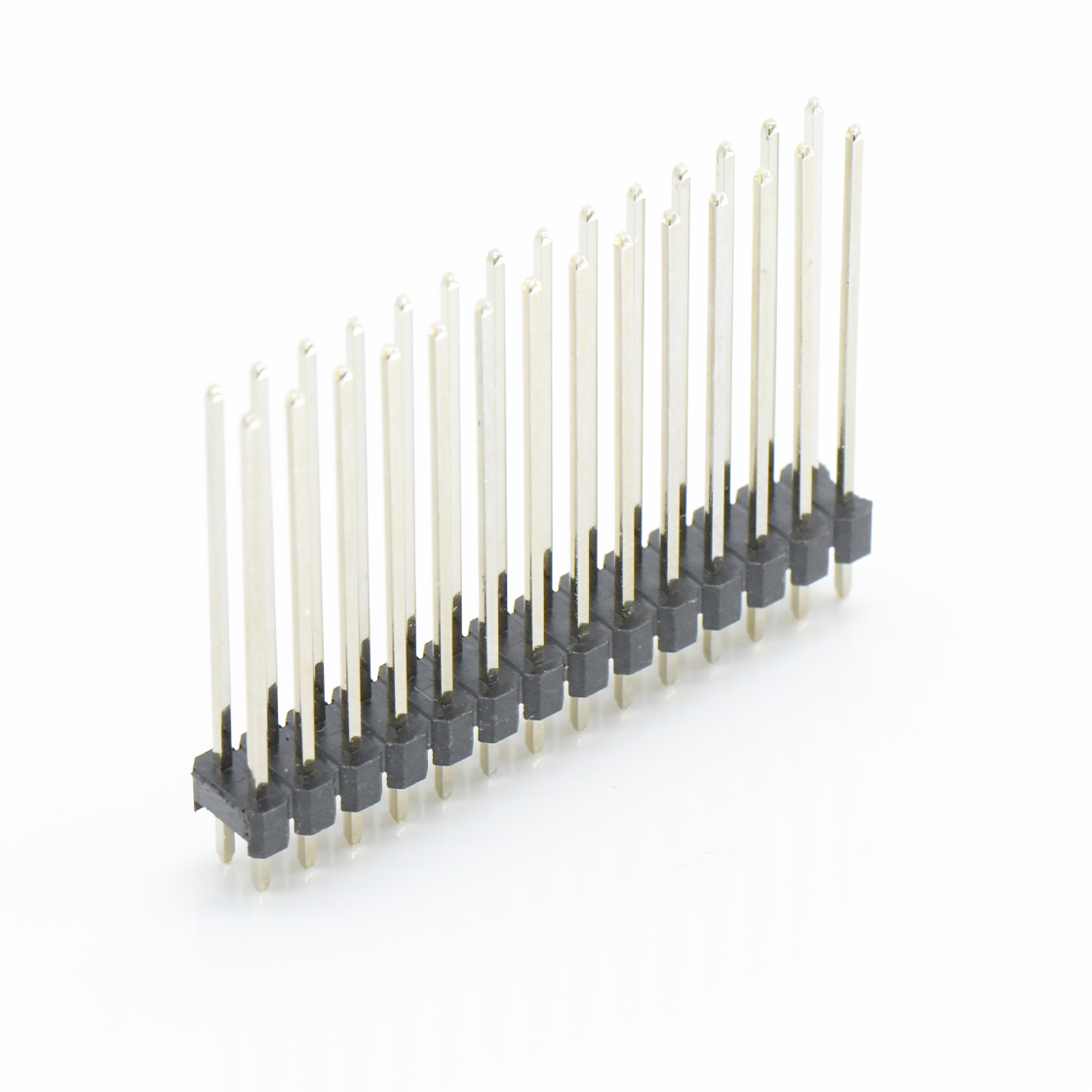PH2005 排针连接器 Pitch 2.00mm 180° 双排 DIP 单塑排针 L=12.6 2X14Pin 黑色 镀全金G/F