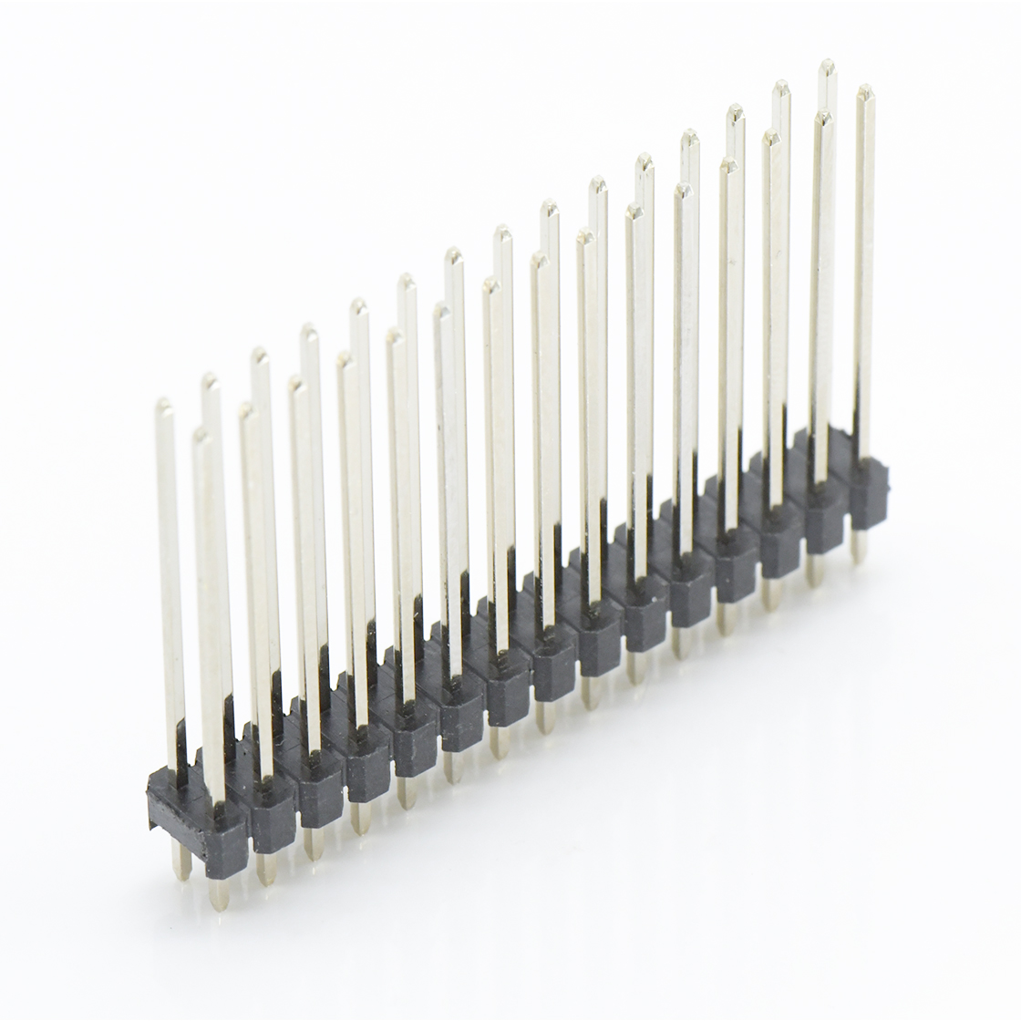 PH2005 排针连接器 Pitch 2.00mm 180° 双排 DIP 单塑排针 L=12.6 2X15Pin 黑色 镀全金G/F