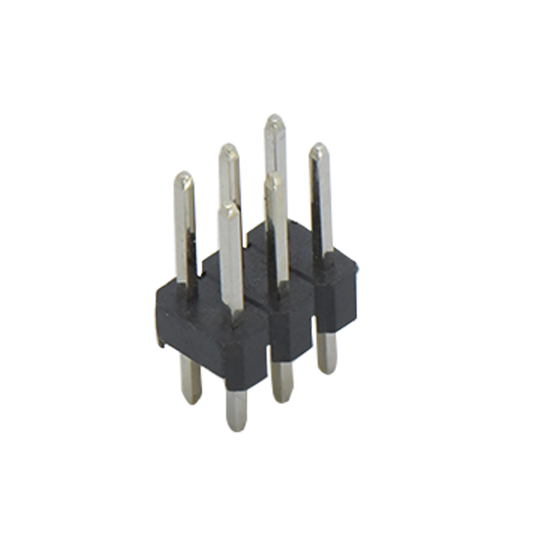 PH2005 排针连接器 Pitch 2.00mm 180° 双排 DIP 单塑排针 L=8.1 2X03Pin 黑色 镀全金G/F