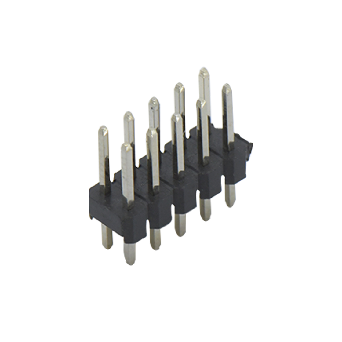 PH2005 排针连接器 Pitch 2.00mm 180° 双排 DIP 单塑排针 L=8.1 2X05Pin 黑色 镀全金G/F