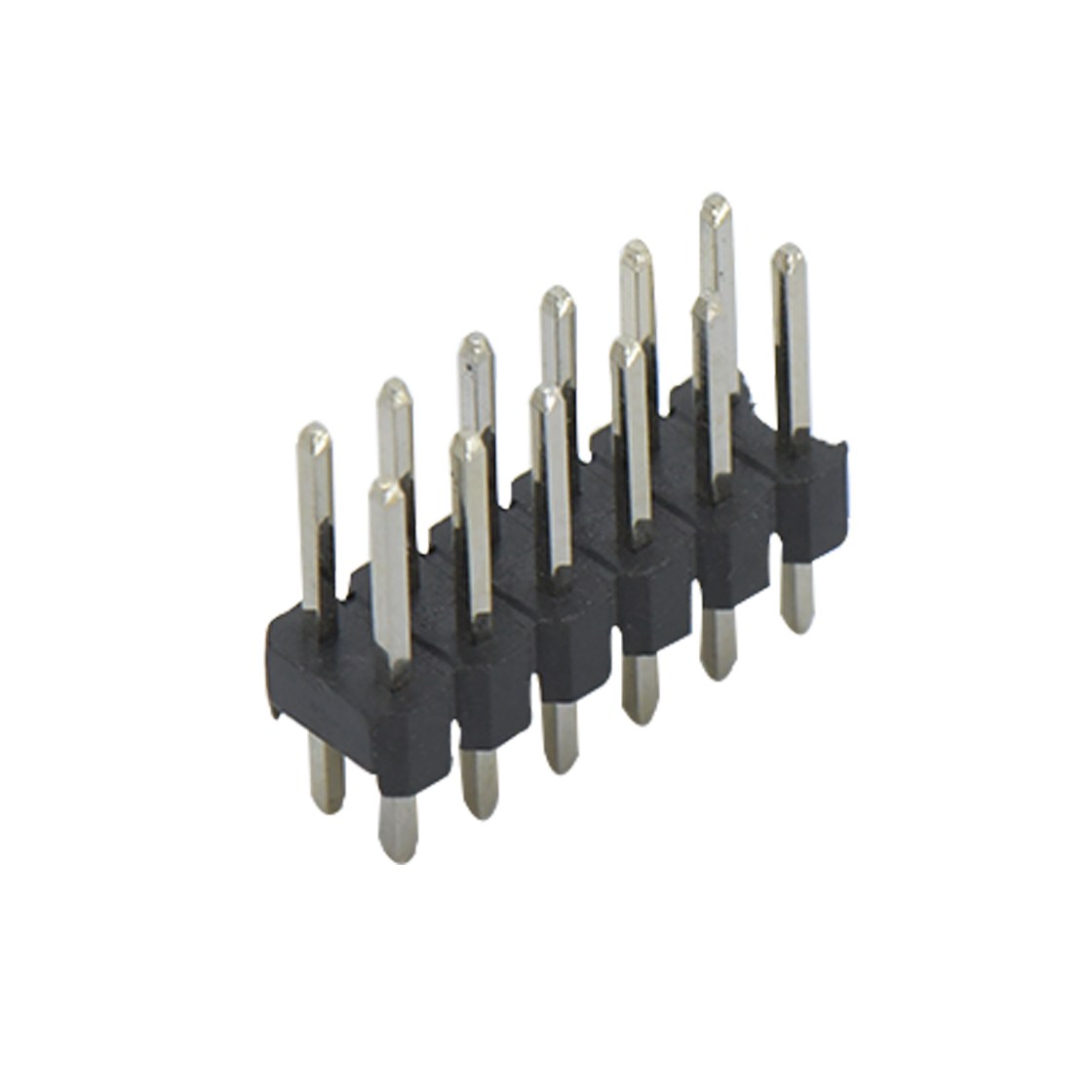PH2005 排针连接器 Pitch 2.00mm 180° 双排 DIP 单塑排针 L=8.1 2X06Pin 黑色 镀全金G/F