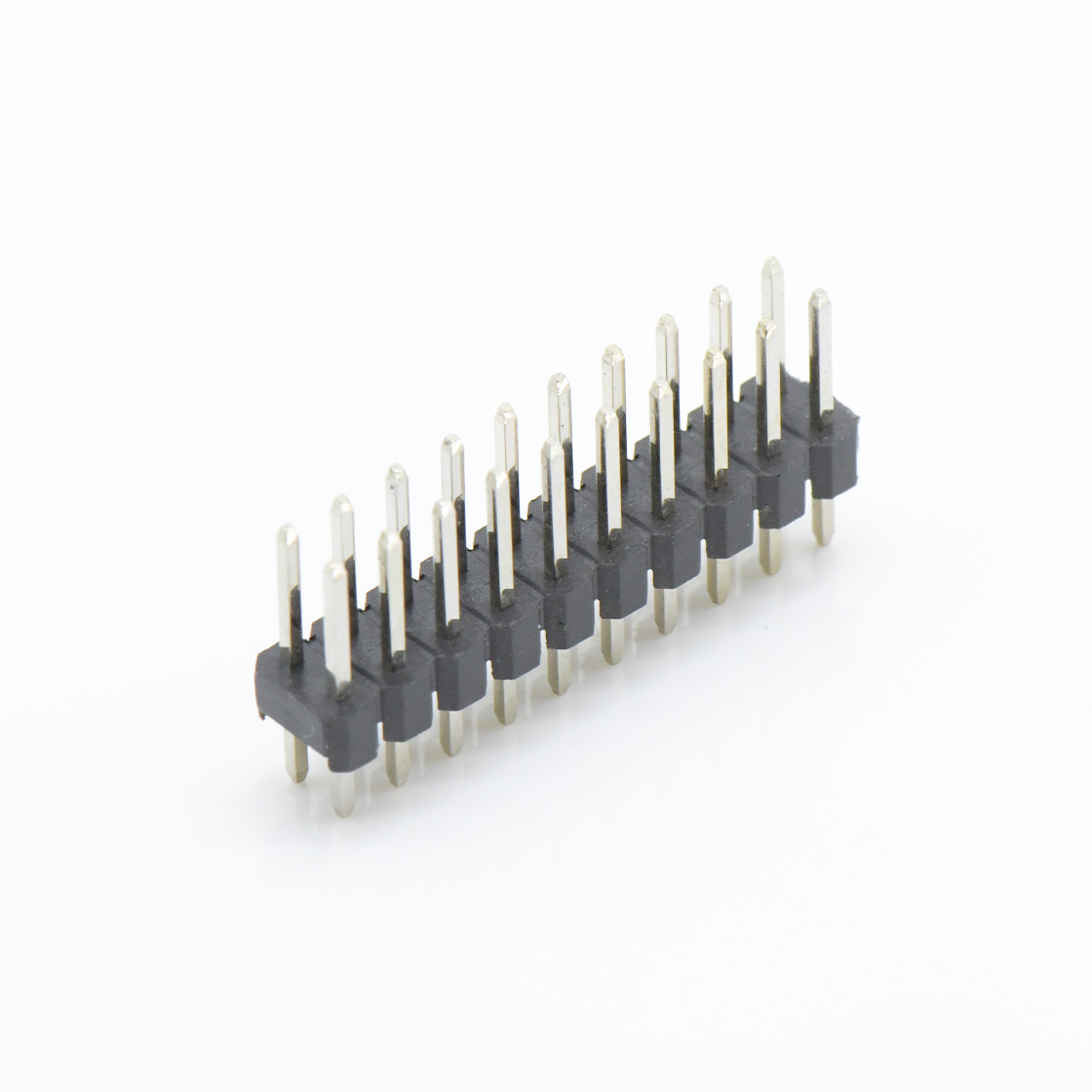PH2005 排针连接器 Pitch 2.00mm 180° 双排 DIP 单塑排针 L=8.1 2X10Pin 黑色 镀全金G/F