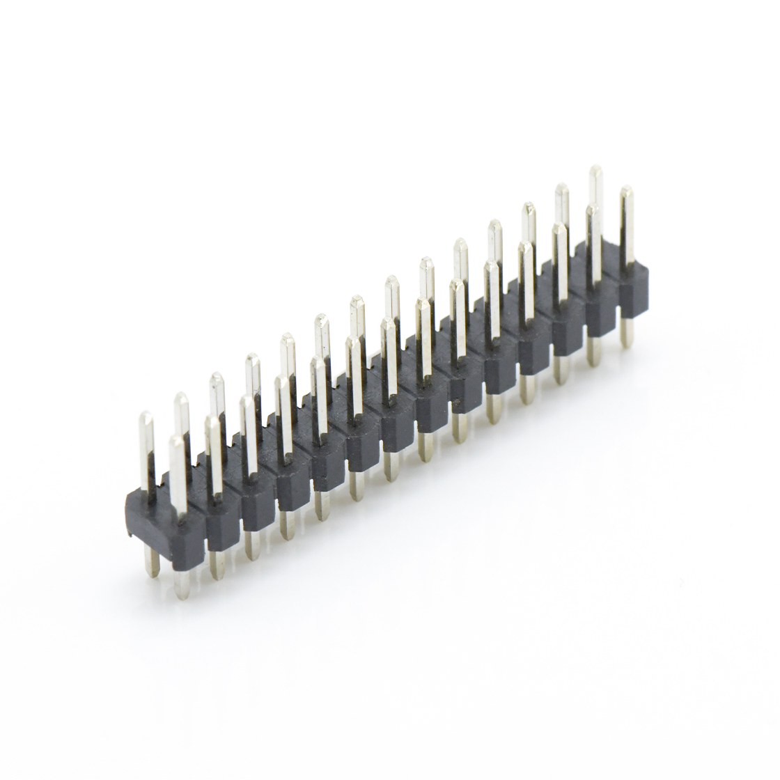 PH2005 排针连接器 Pitch 2.00mm 180° 双排 DIP 单塑排针 L=8.1 2X14Pin 黑色 镀全金G/F