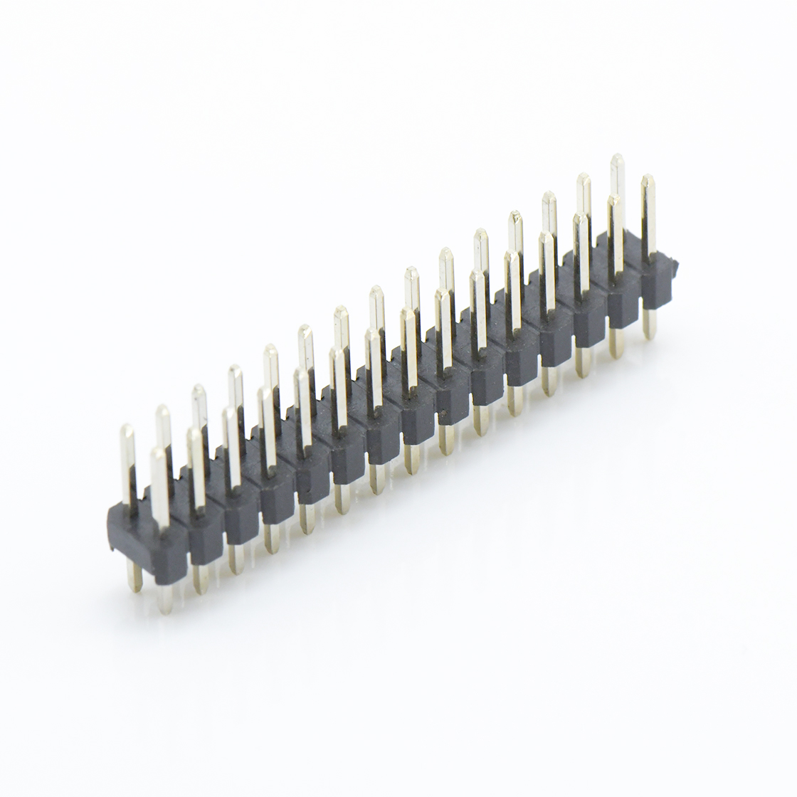 PH2005 排针连接器 Pitch 2.00mm 180° 双排 DIP 单塑排针 L=8.1 2X15Pin 黑色 镀全金G/F