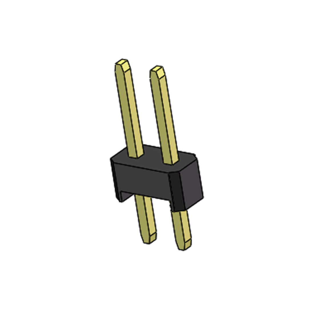 PH2541 排针连接器 Pitch 2.54mm 180° 双排 DIP 单塑排针 L=11.5MM PC 3.0
