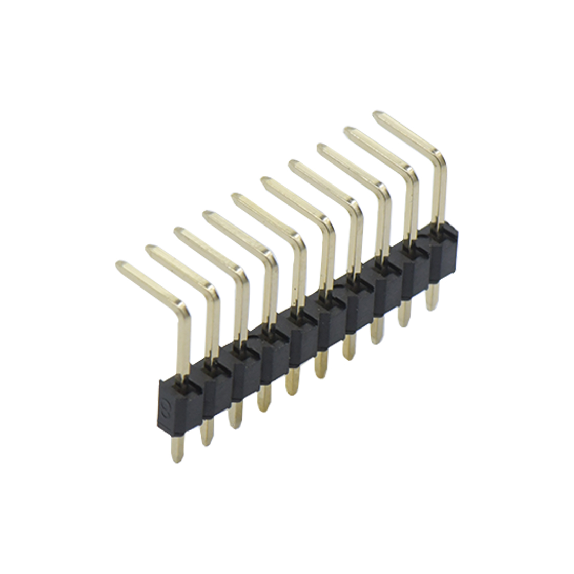 PH2502 排针连接器 Pitch 2.50mm 90° 单排 DIP 排针 10Pin 黑色 G/F