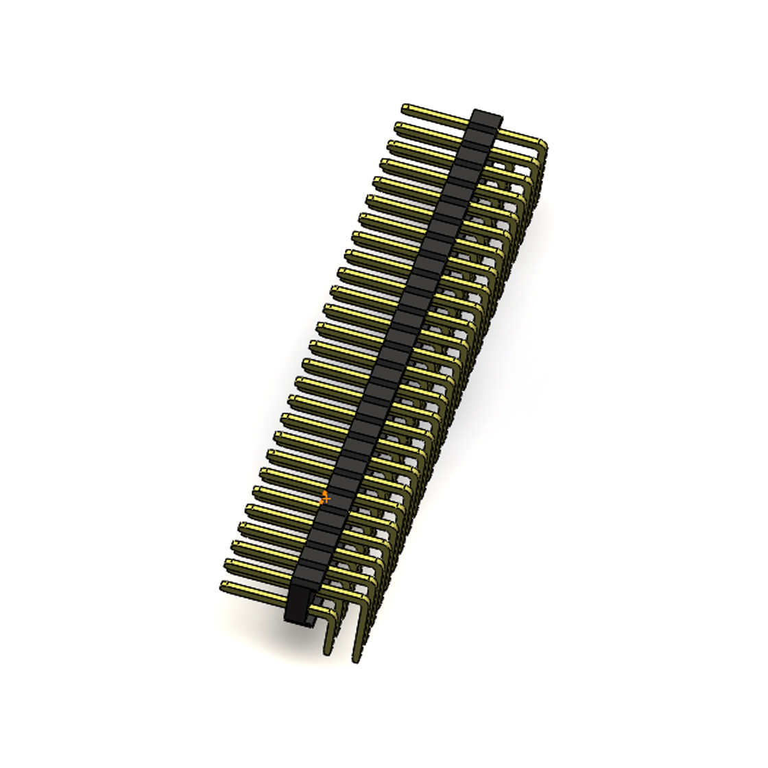 PH2541 排针连接器 Pitch 2.54mm 90° 双排 DIP 单塑排针 2X26Pin 黑色 PA6T，94V-0 镀全金G/F