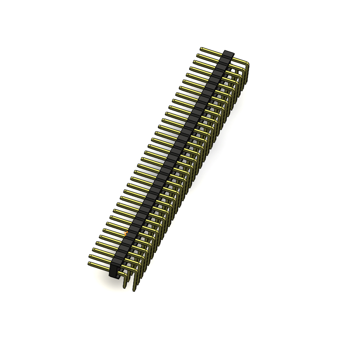 PH2541 排针连接器 Pitch 2.54mm 90° 双排 DIP 单塑排针 2X33Pin 黑色 PA6T，94V-0 镀全金G/F