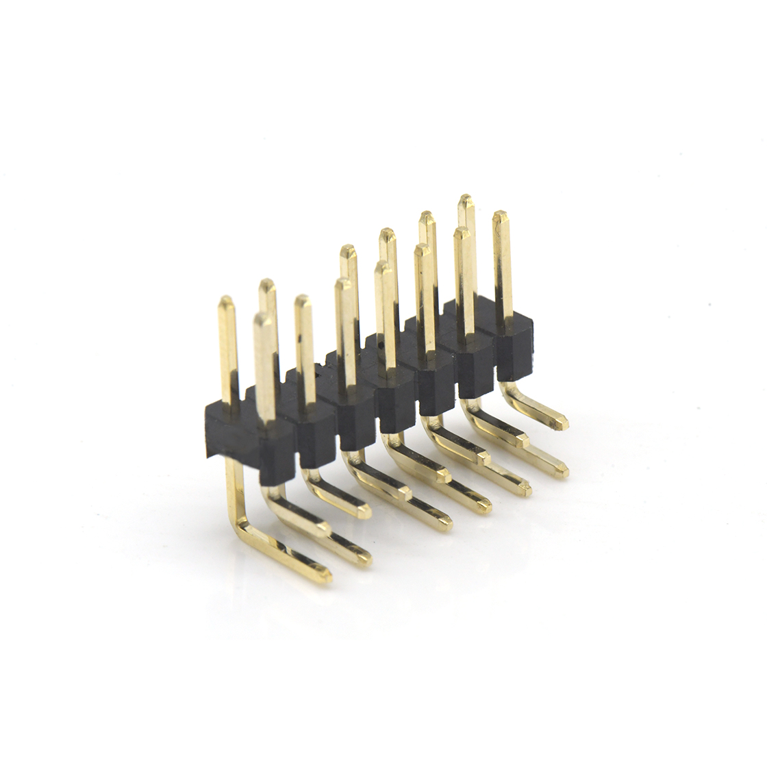 PH2541 排针连接器 Pitch 2.54mm 90° 双排 DIP 单塑排针 空第6P