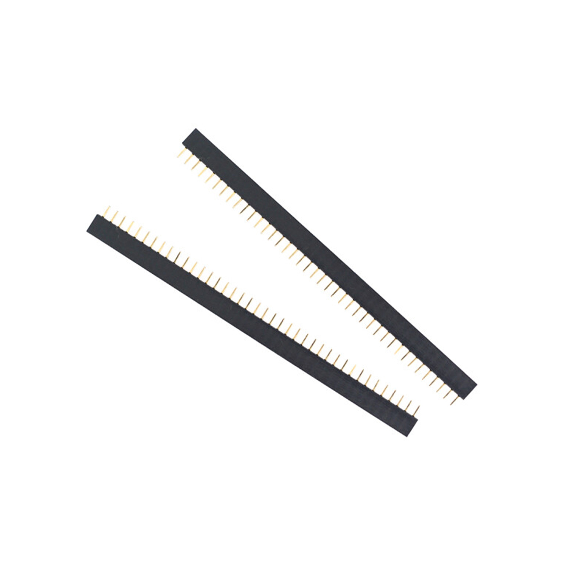 FH2541 排母连接器 Pitch 2.54mm 180° 单排 DIP Y型排母 40Pin 黑色 镀全金G/F