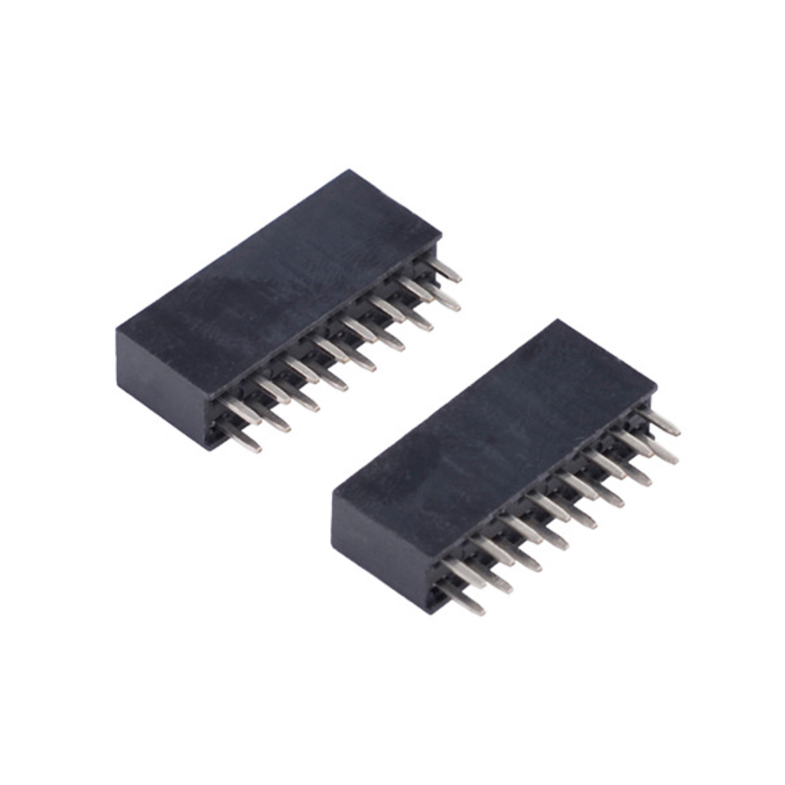 FH2541 排母连接器 Pitch 2.54mm 180° 双排 DIP Y型排母 H8.5W5.0 PC:3.1 2X08Pin 黑色 镀全金G/F