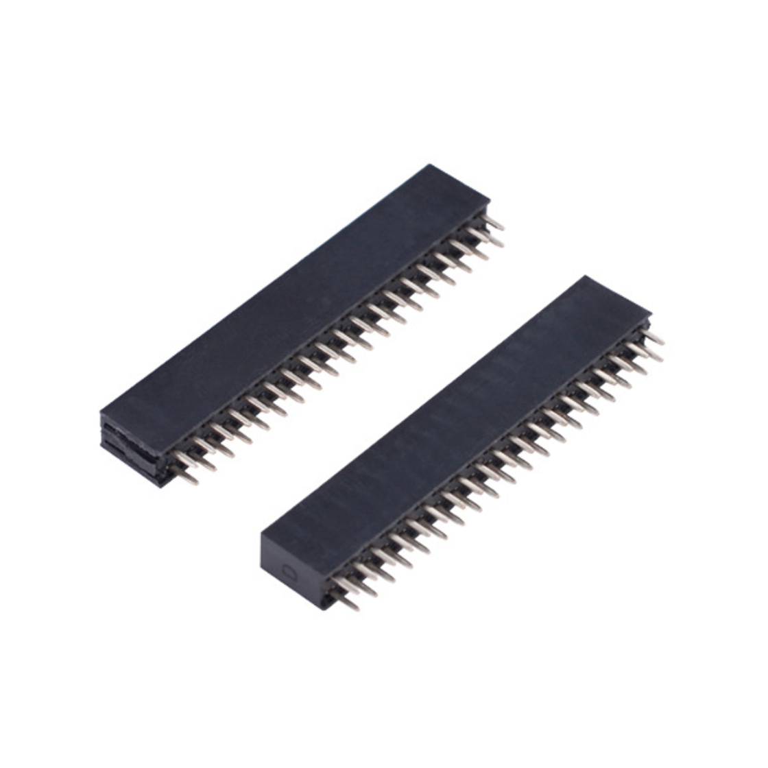 FH2541 排母连接器 Pitch 2.54mm 180° 双排 DIP Y型排母 H8.5W5.0 PC:3.1 2X19Pin 黑色 镀全金G/F