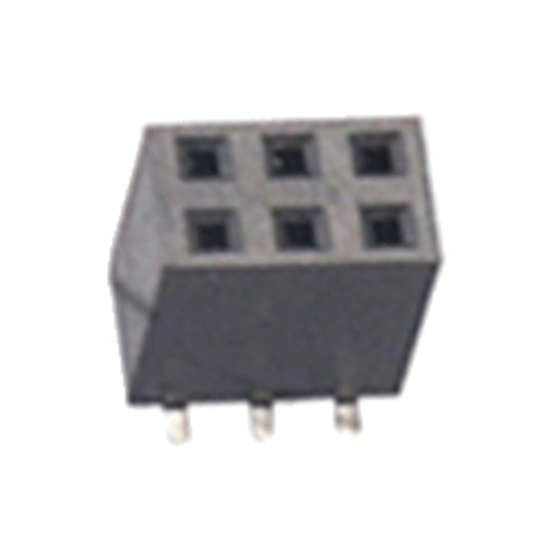 FH2541 排母连接器 Pitch 2.54mm 180°双排 SMT U型排母2X03Pin 黑色 镀全金G/F