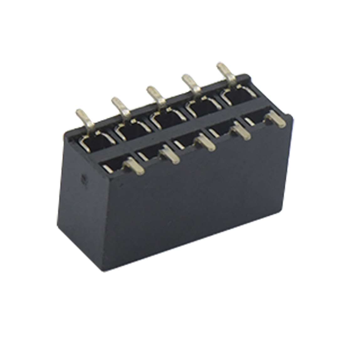 FH2541 排母连接器 Pitch 2.54mm 180°双排 SMT U型排母2X05Pin 黑色 镀全金G/F