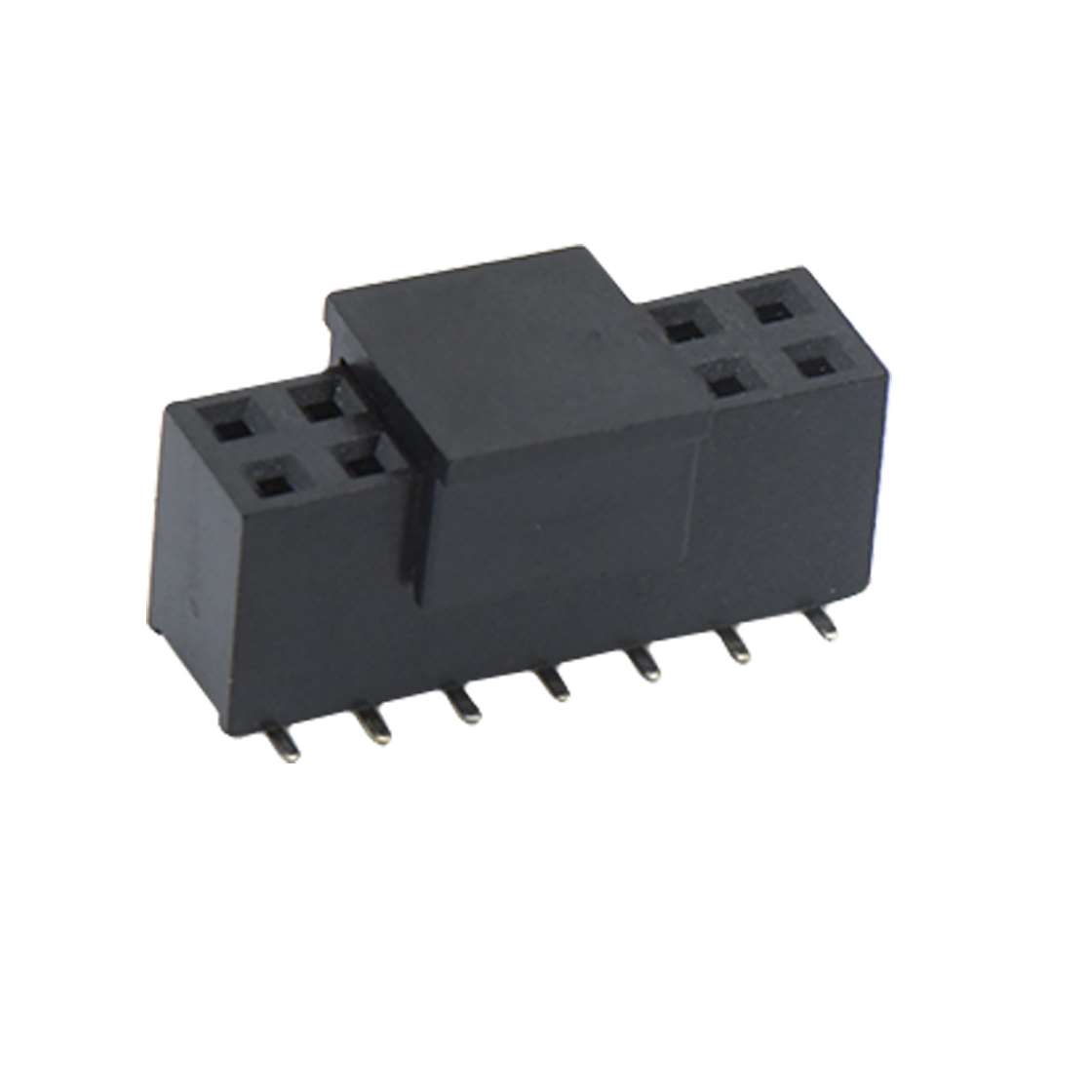 FH2541 排母连接器 Pitch 2.54mm 180°双排 SMT U型排母2X07Pin 黑色 镀全金G/F