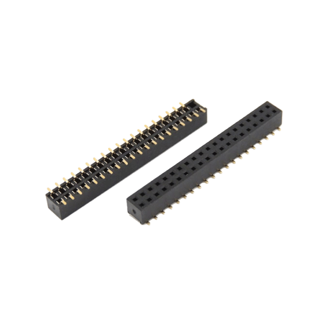 FH2541 排母连接器 Pitch 2.54mm 180°双排 SMT U型排母2X20Pin 黑色 镀全金G/F