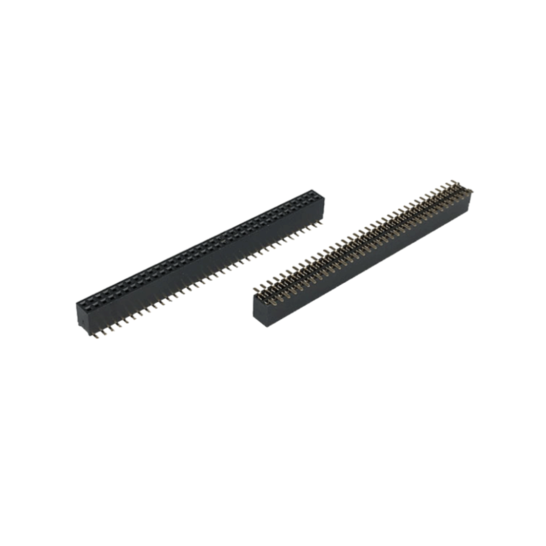FH2541 排母连接器 Pitch 2.54mm 180° 双排 SMT U型排母2X35Pin 黑色 镀全金G/F