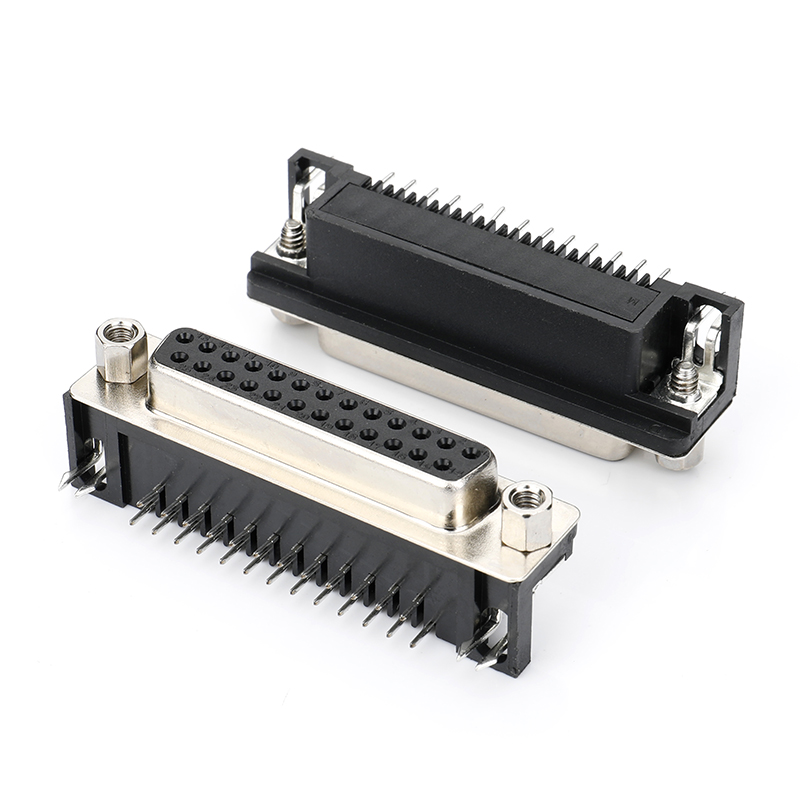D-SUB连接器DR8.08 25F 90°DIP 黑胶 直锁 Sn
