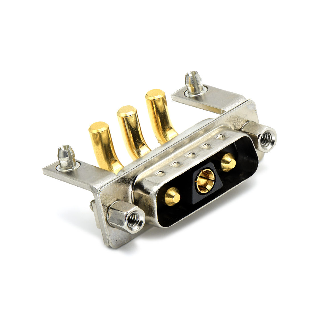 D-SUB连接器3V3 90°DIP 铆锁 车针 铁支架 大电流