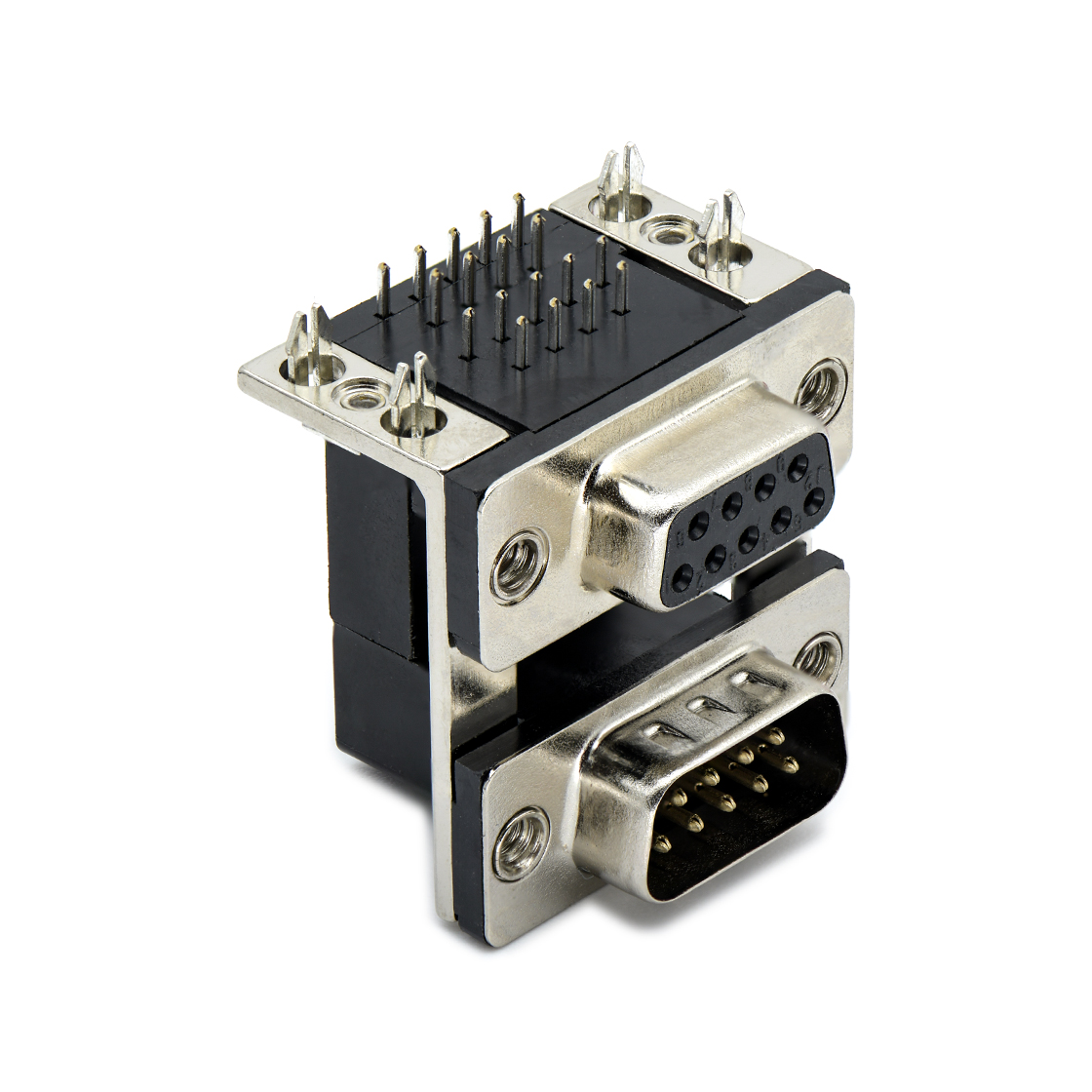 D-SUB连接器双层DR9F+DR9M 90°DIP 19.05