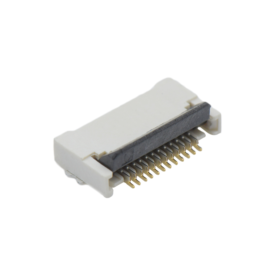 F0502 FPC FFC连接器Pitch 0.50mm H2.0mm卧贴后掀盖双面接 FPC 12Pin本色 镀全金G/F