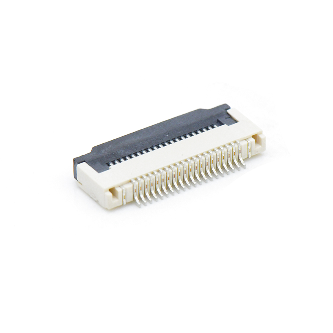 F0501 FPC FFC连接器Pitch 0.50mm 90°H2.00mm ZIF前掀盖下接触卧贴 FPC 20Pin米黄色 镀雾锡