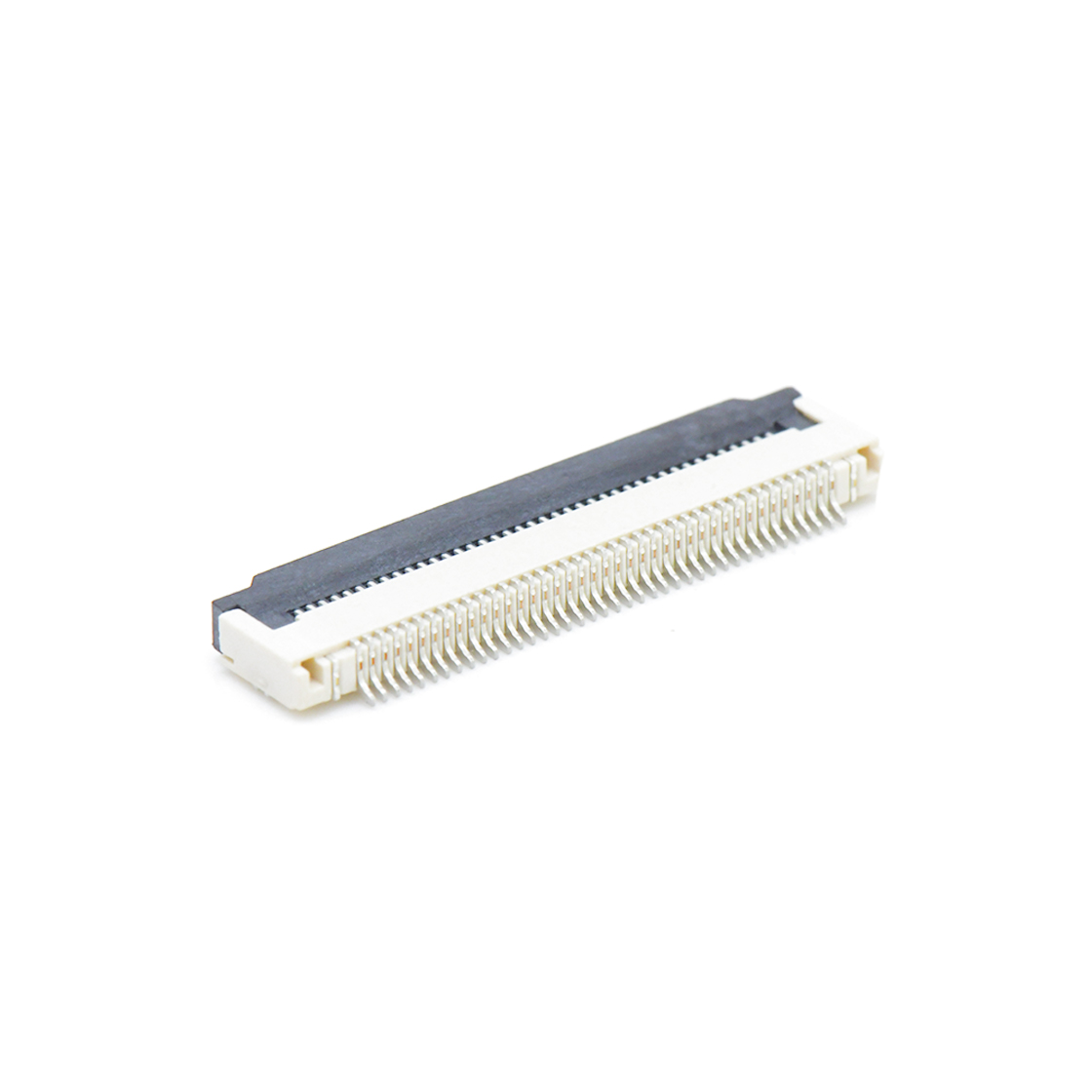 F0501 FPC FFC连接器Pitch 0.50mm 90°H2.00mm ZIF前掀盖下接触卧贴 FPC 40Pin米黄色 镀雾锡
