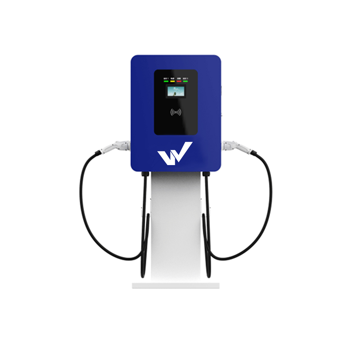 国标40kW立柱式直流充电桩 带屏幕 LED指示灯 750V 100A 高配版双枪
