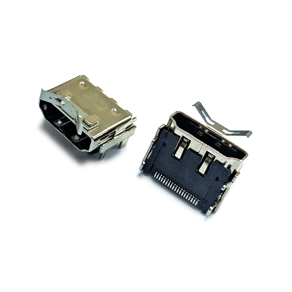 HDMI连接器A TYPE Female 90°SMT外壳DIP H=6.2mm 无CAP顶部有弹片