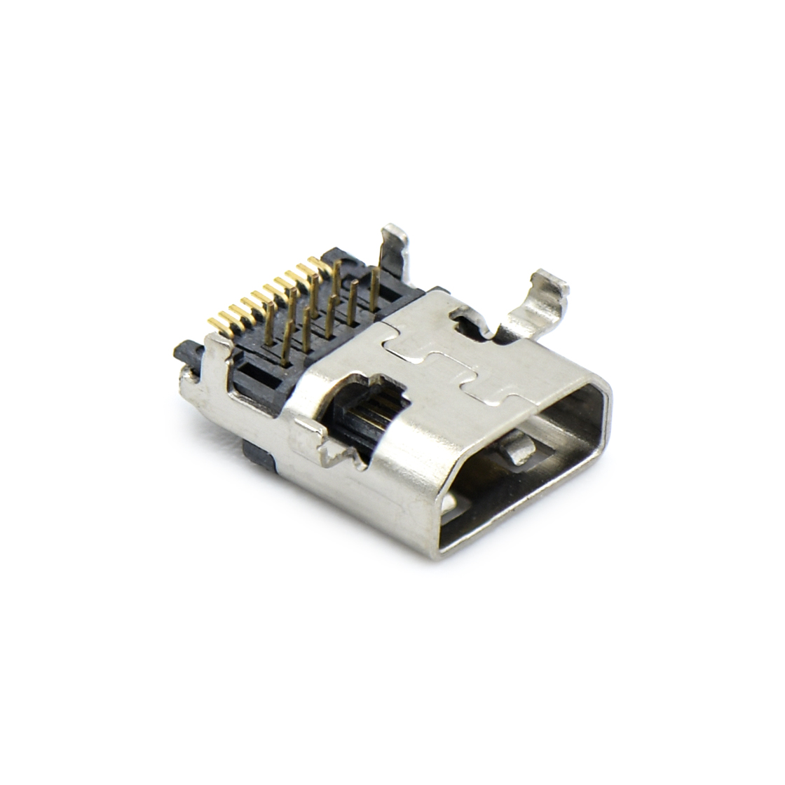HDMI连接器D TYPE Female 90°SMT+DIP CH=0.8mm