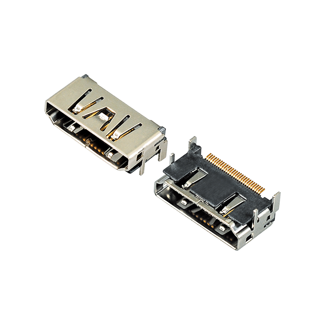 HDMI连接器B TYPE Female 90°SMT 外壳DIP 不带法兰