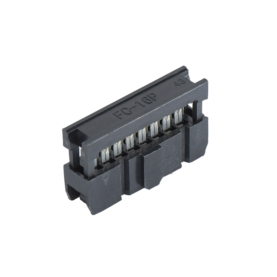 D2553 IDC连接器 Pitch 2.54mm 180° 双排 DIP IDC 三件套 2X8P 黑色 镀半金G/F