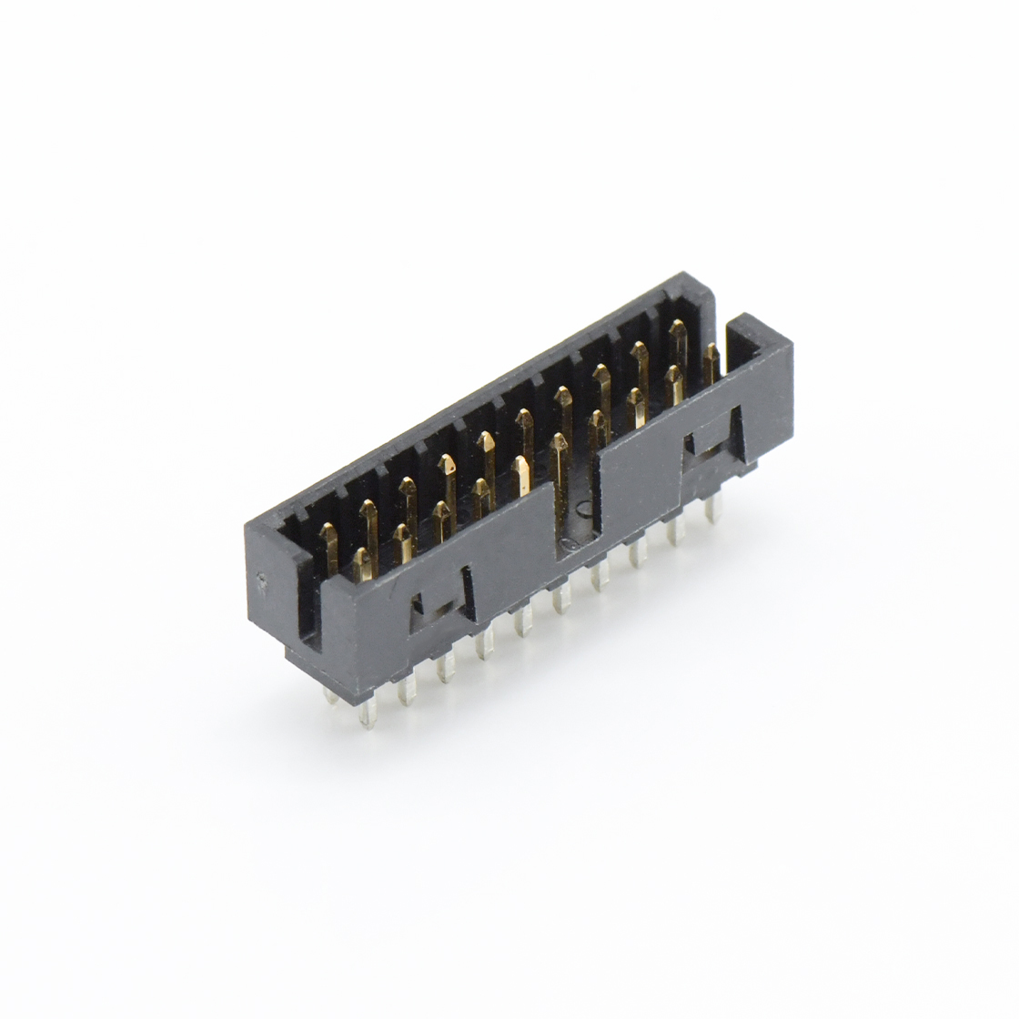 BH2074 简牛连接器 Pitch 2.00mm 简牛 塑高6.4 180度 带窗口 2X10Pin 黑色 镀全金G/F