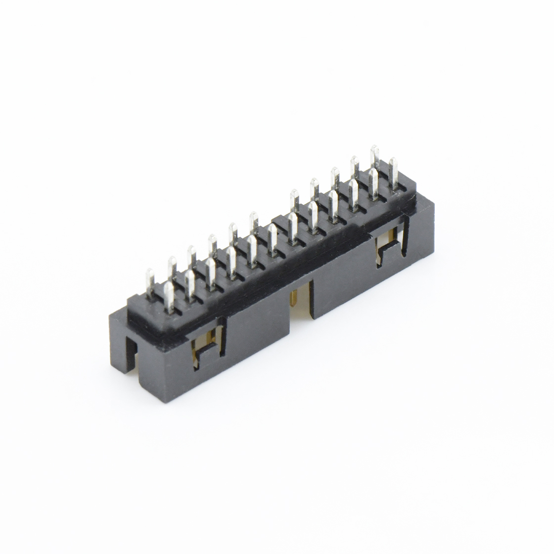 BH2074 简牛连接器 Pitch 2.00mm 简牛 塑高6.4 180度 带窗口 2X12Pin 黑色 镀全金G/F