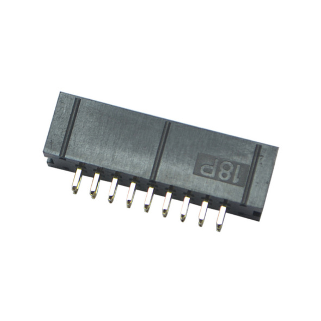 BH2553 简牛连接器 Pitch 2.54mm 180° 双排 DIP 简牛 PC:3.3MM 2X09Pin 黑色 镀全金G/F