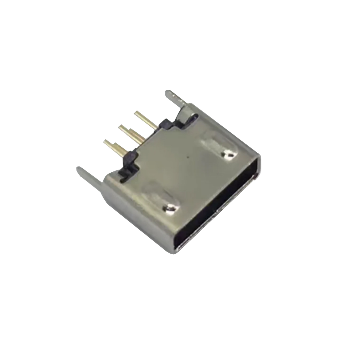 USB连接器MICRO USB 5P/F B TYPE立插 凸包无边镀镍黑色 1.5A