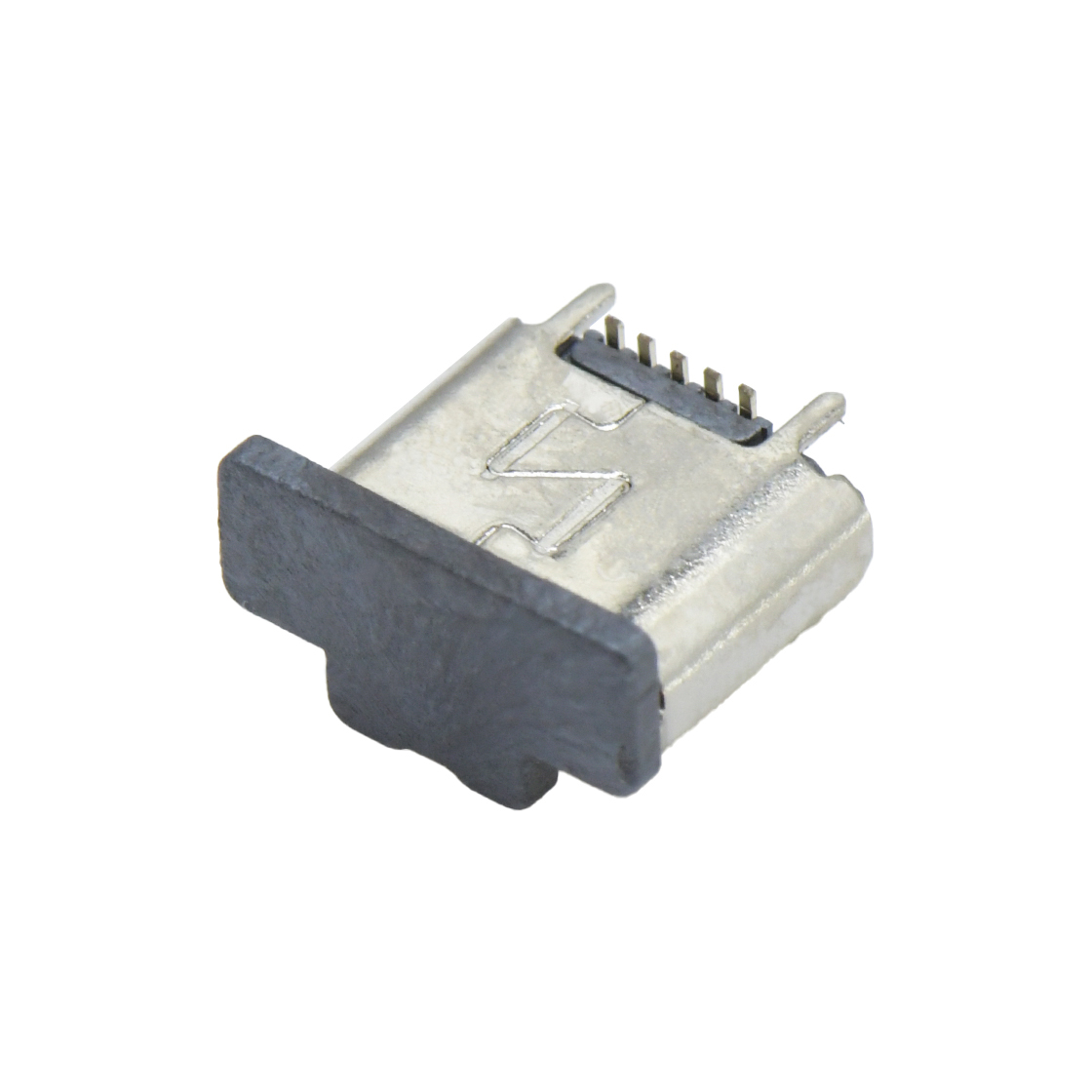 USB连接器MICRO USB 5P/F B TYPE 立贴 三脚插板 有边 L=5.15mm
