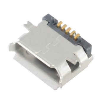 USB连接器MICRO 5P/F B TYPE SMT 有边有柱